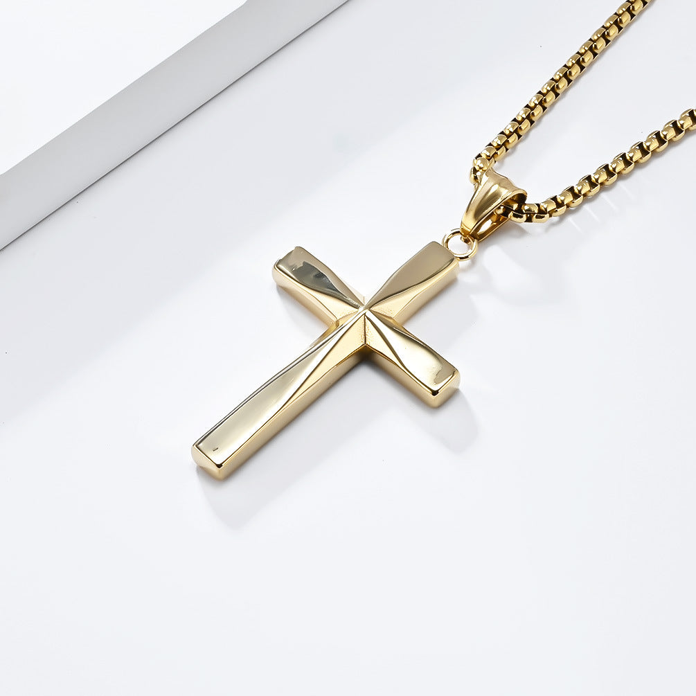 Genderless Simplicity Titanium Steel Cross Necklace for All