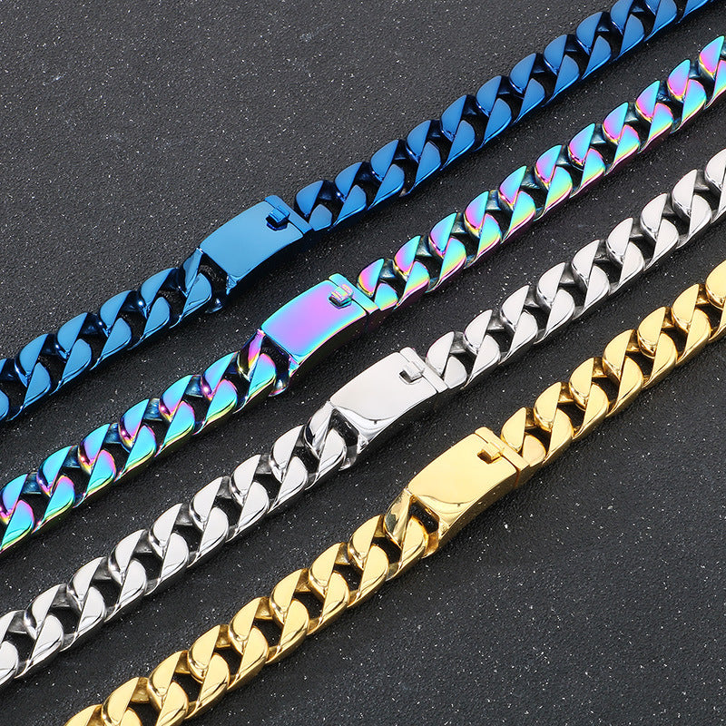 Planderful Cuban Chain Necklace 15mm Stainless Steel Men