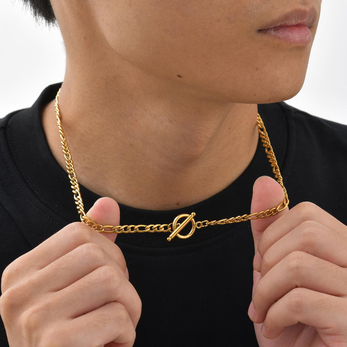 Men's Stainless Steel Three To One Nk Chain Ot Buckle Premium Necklace