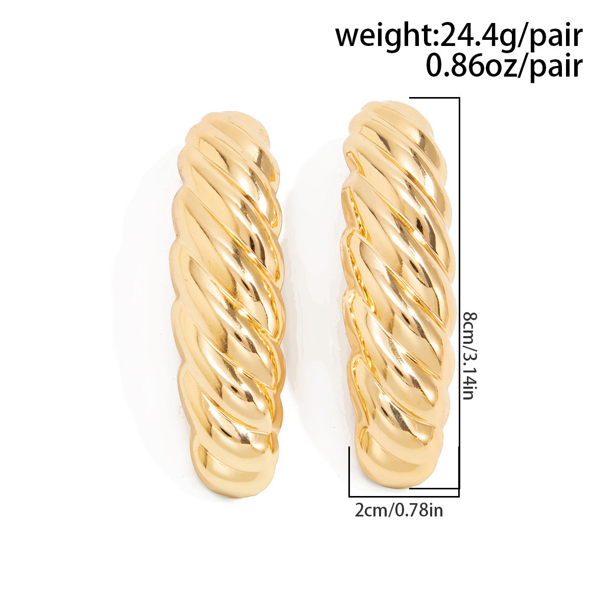Planderful Vienna Verve Geometric Statement Earrings for Women Irregular Pleated Metal Jewelry
