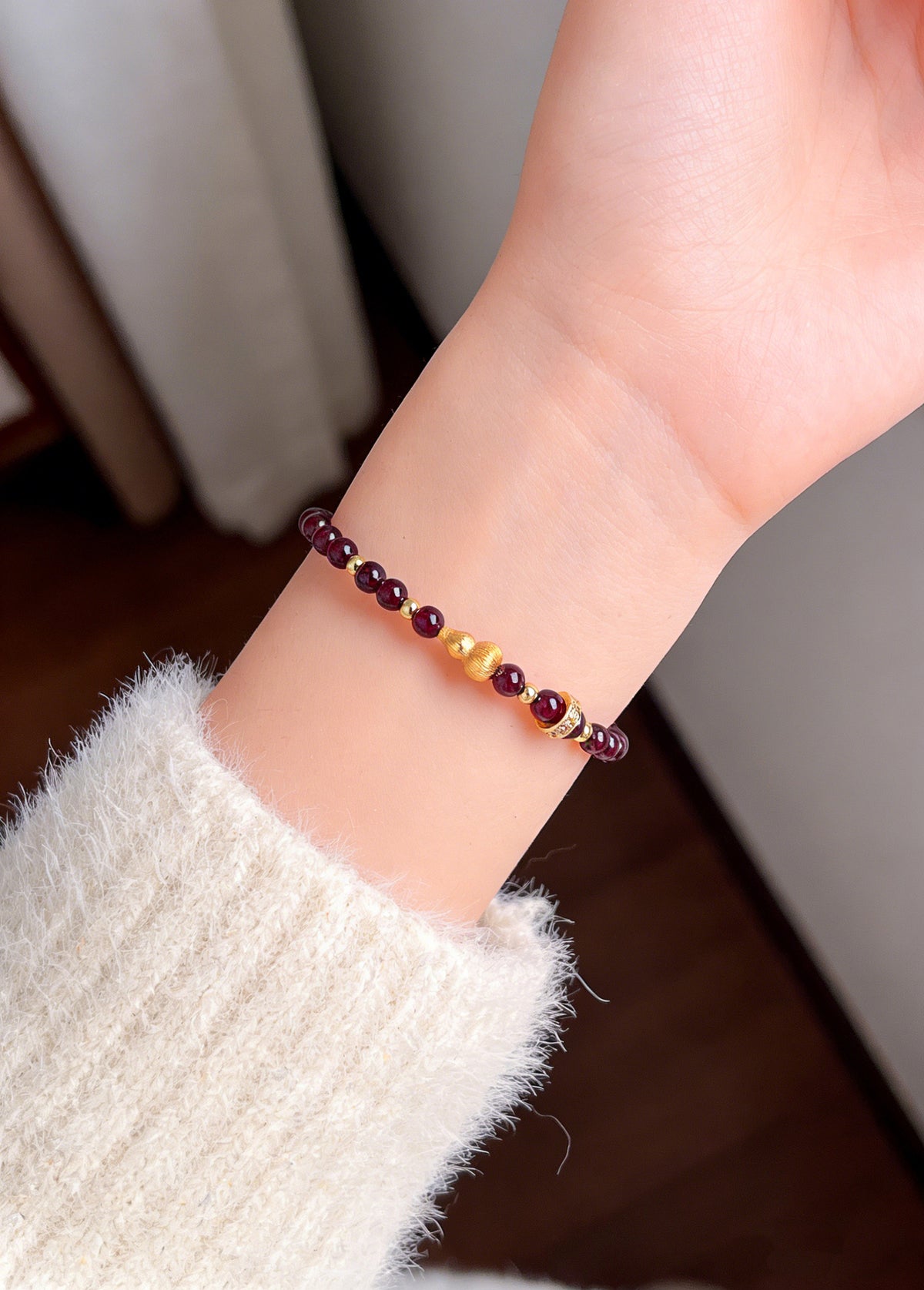 Amethyst Rose Quartz Crystal Gourd Bracelet