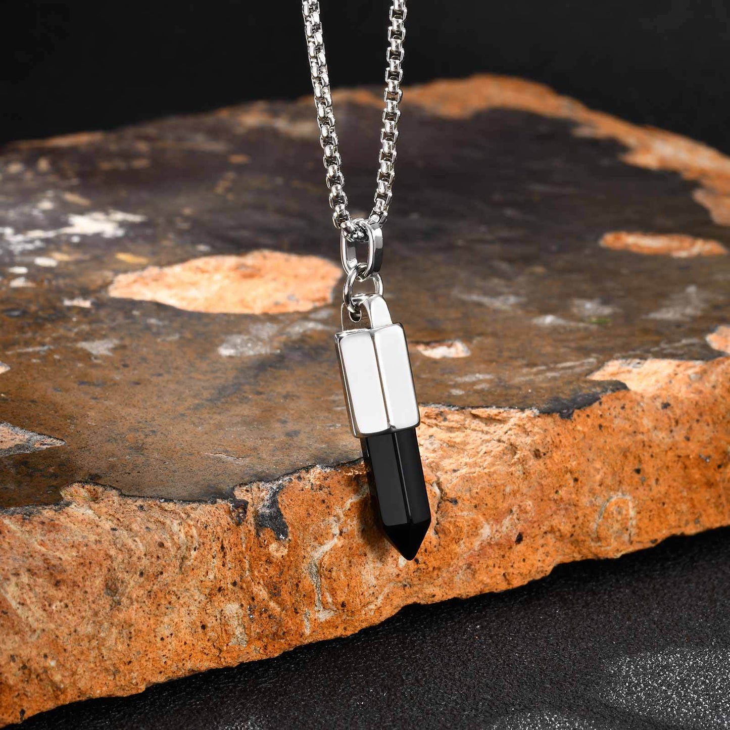 Planderful Stainless Steel Tiger Eye Agate Pendant For Men