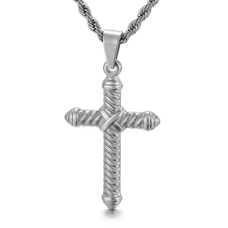 Bold Cross Titanium Steel Pendant - Bold and Stylish Men's Jewelry Piece