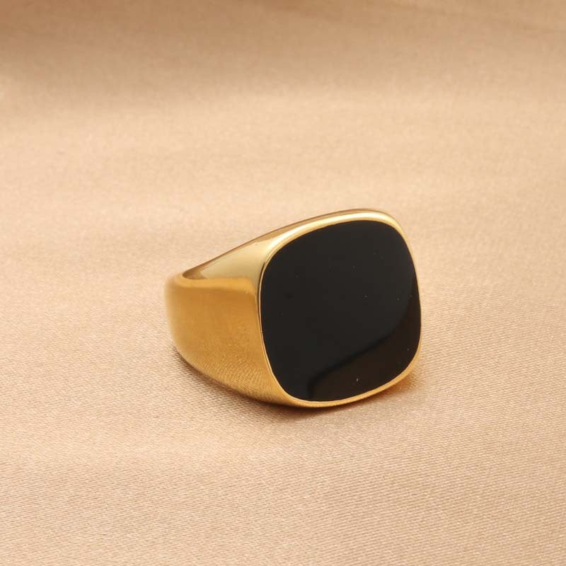 European And American Jewelry Titanium Steel Epoxy Ring Men