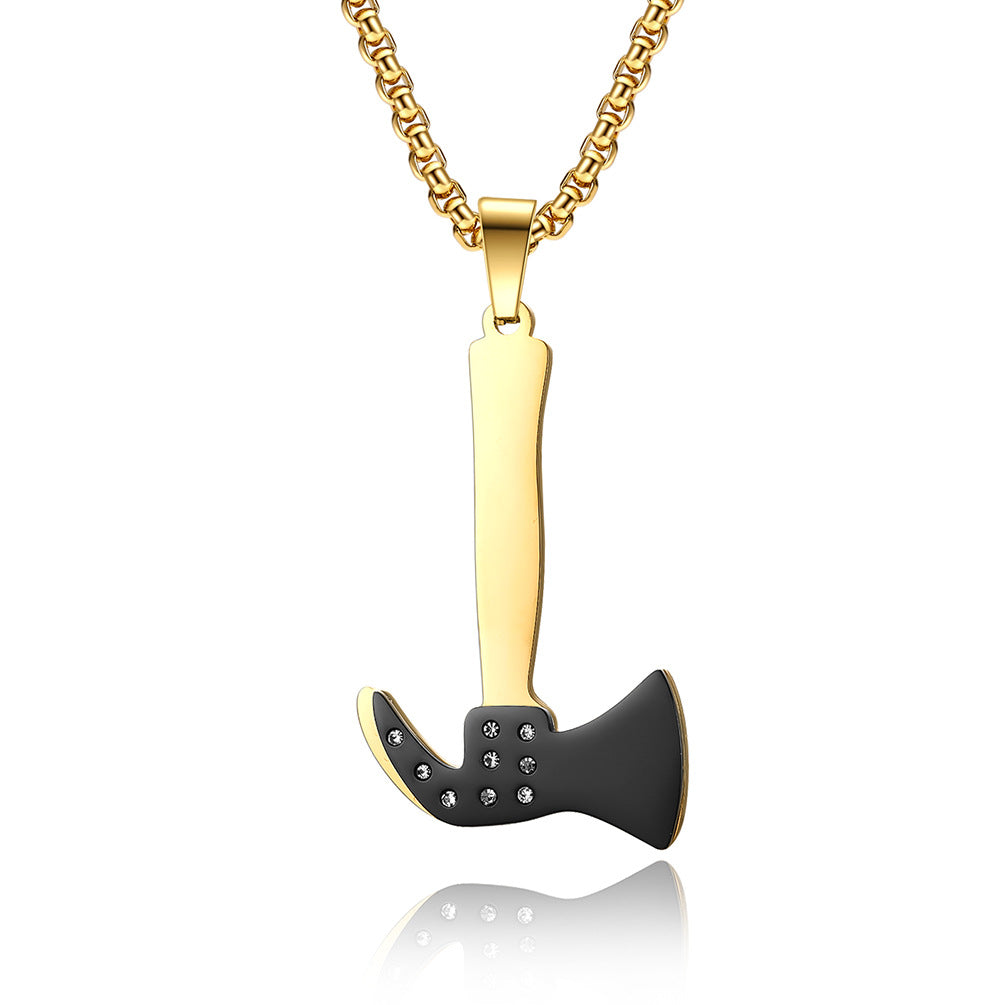 Zircon Pendant — Silver or Gold & Black