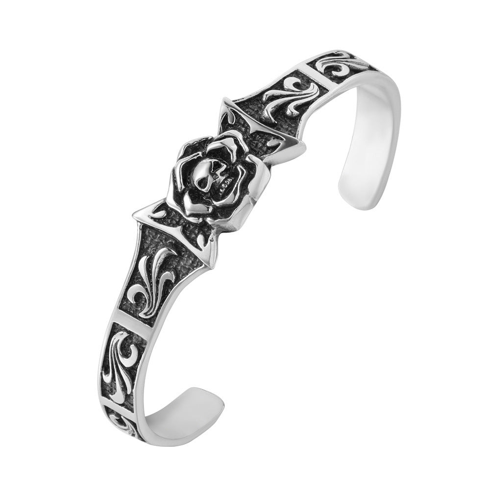 Planderful Everyday Genie – Unique Retro Skull Men's Titanium Steel Bracelet