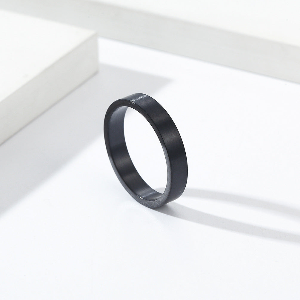 Cross-Border Cold Neutral Wind 4mm Titanium Steel Ring