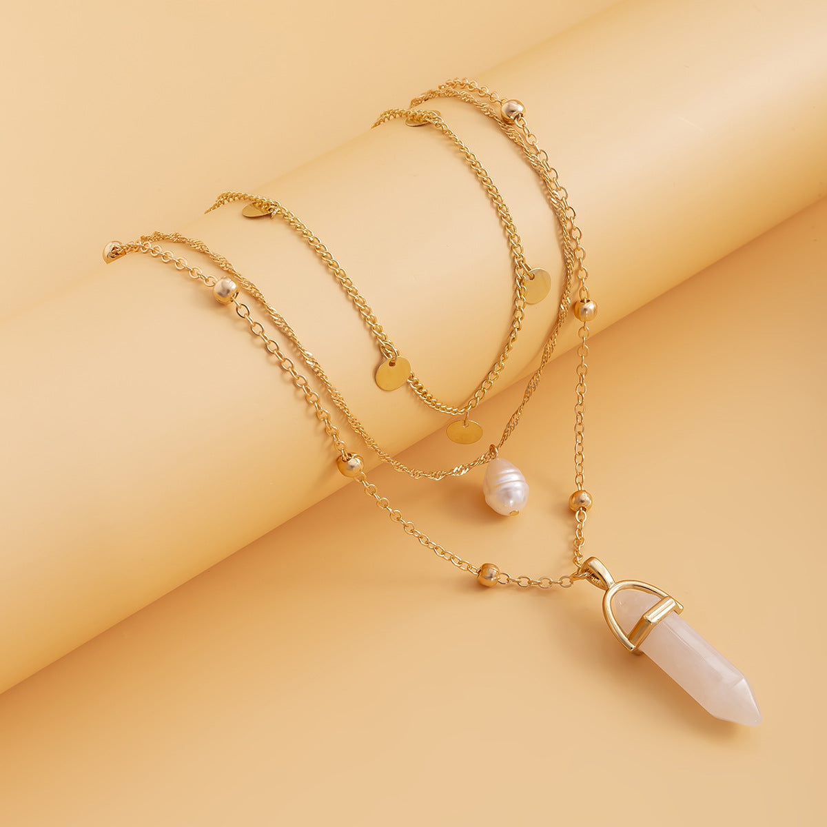 Planderful Vienna Verve Stunning Imitation Pearl Necklace Multi Layer Tassel Crystal Statement Jewelry For Modern Women
