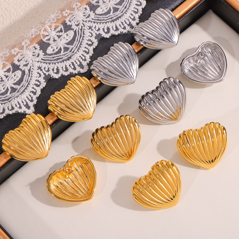 Sweet Love Geometric Gold-Plated Stud Earrings