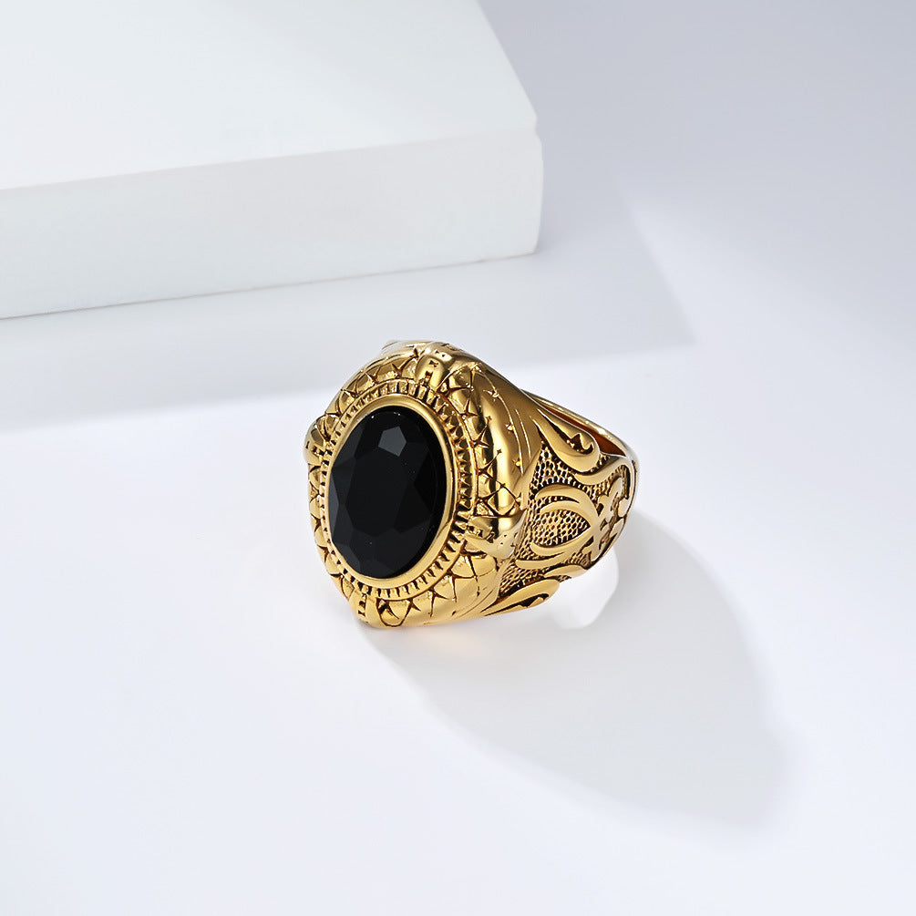 Planderful Zulfikar Sword Ring Retro Titanium Stainless Steel Zircon Unisex Fashion Jewelry Size 8 9 10 11 12