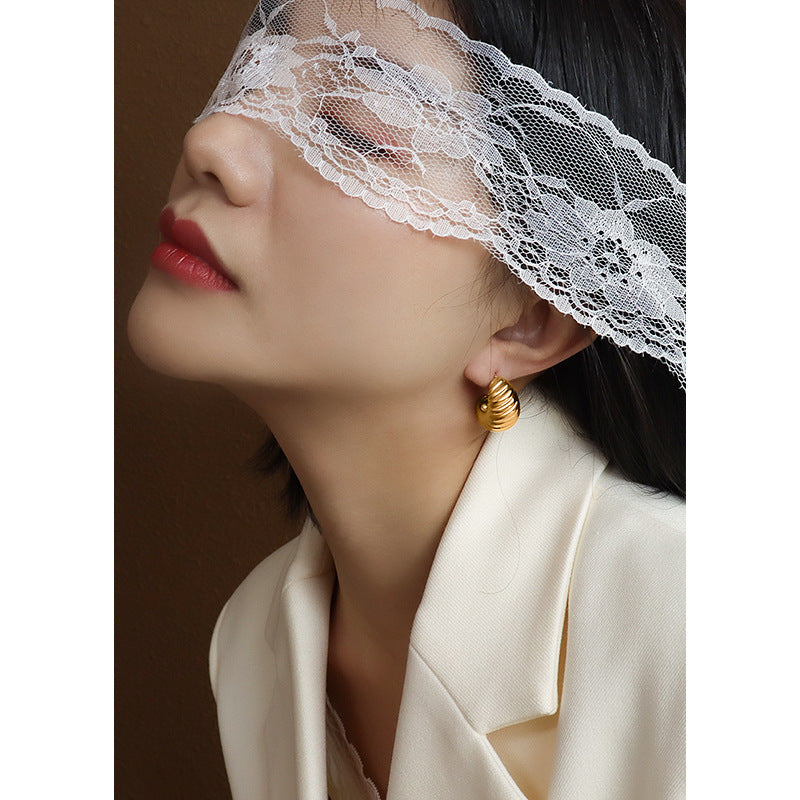 Moon Twist Exaggerated Earrings - 18K Gold Plated Stainless Steel Crescent Studs