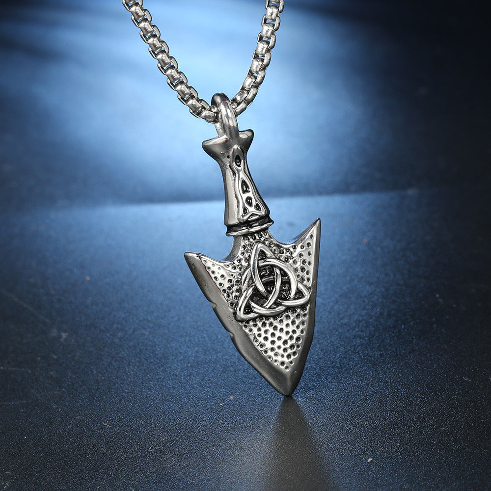 Stainless Steel Celtic Knot Arrow Pendant Durable For Men By Planderful Everyday Genie Hip Hop Necklace