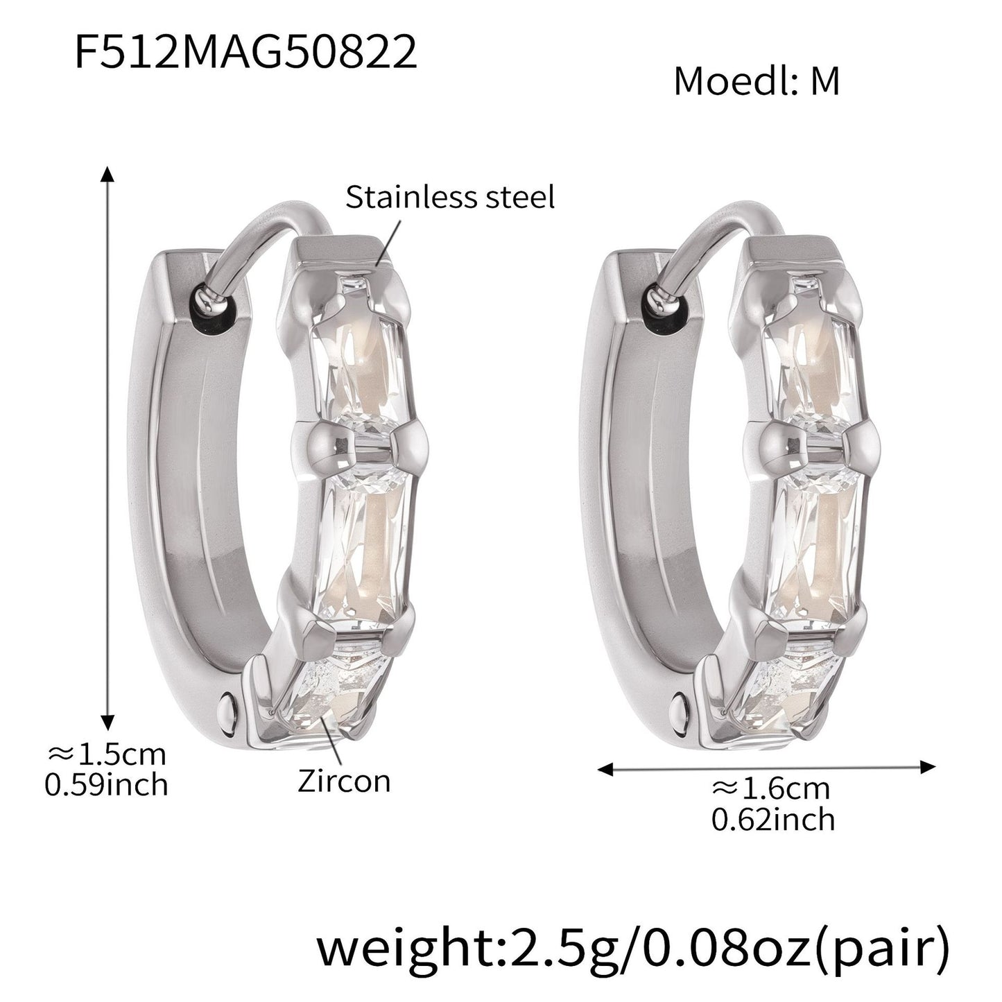 Planderful Exquisite Zircon Earrings Gold Plated Cross Women