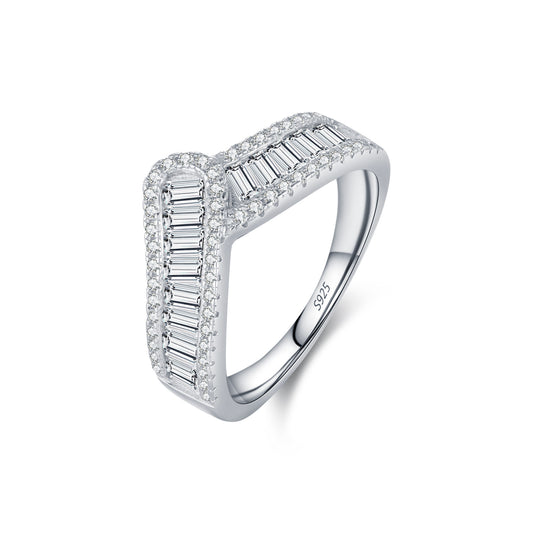 Planderful Everyday Genie Ring – Irregular Lines with Shining Zircon