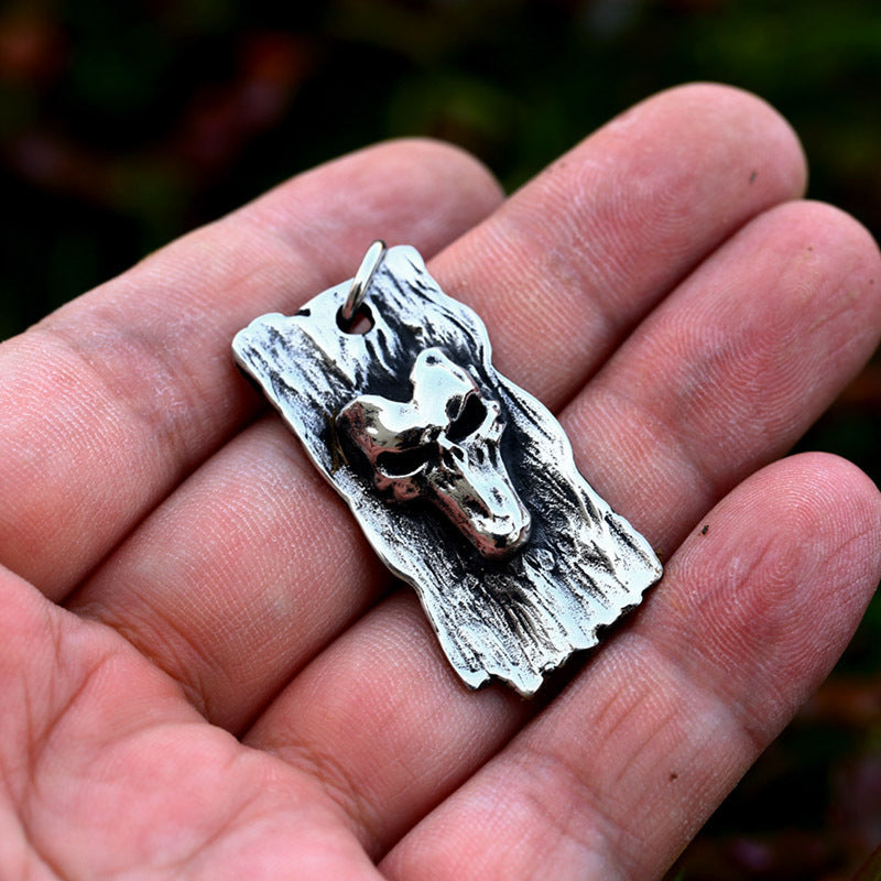 Retro Stainless Steel Skull Pendant for Men - European and American Dominating Titanium Steel Jewelry