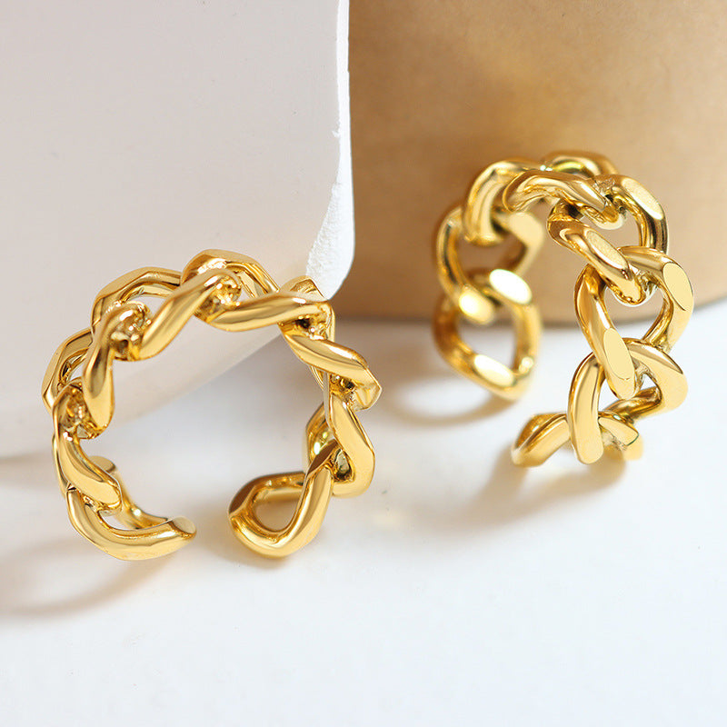 Chic Twist Design Titanium Steel Ring