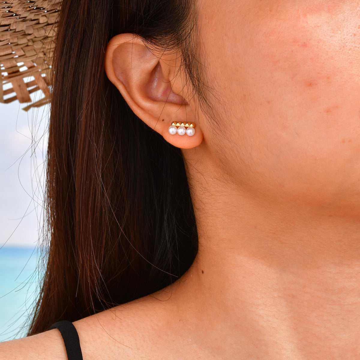 Stainless Steel Pearl Earrings