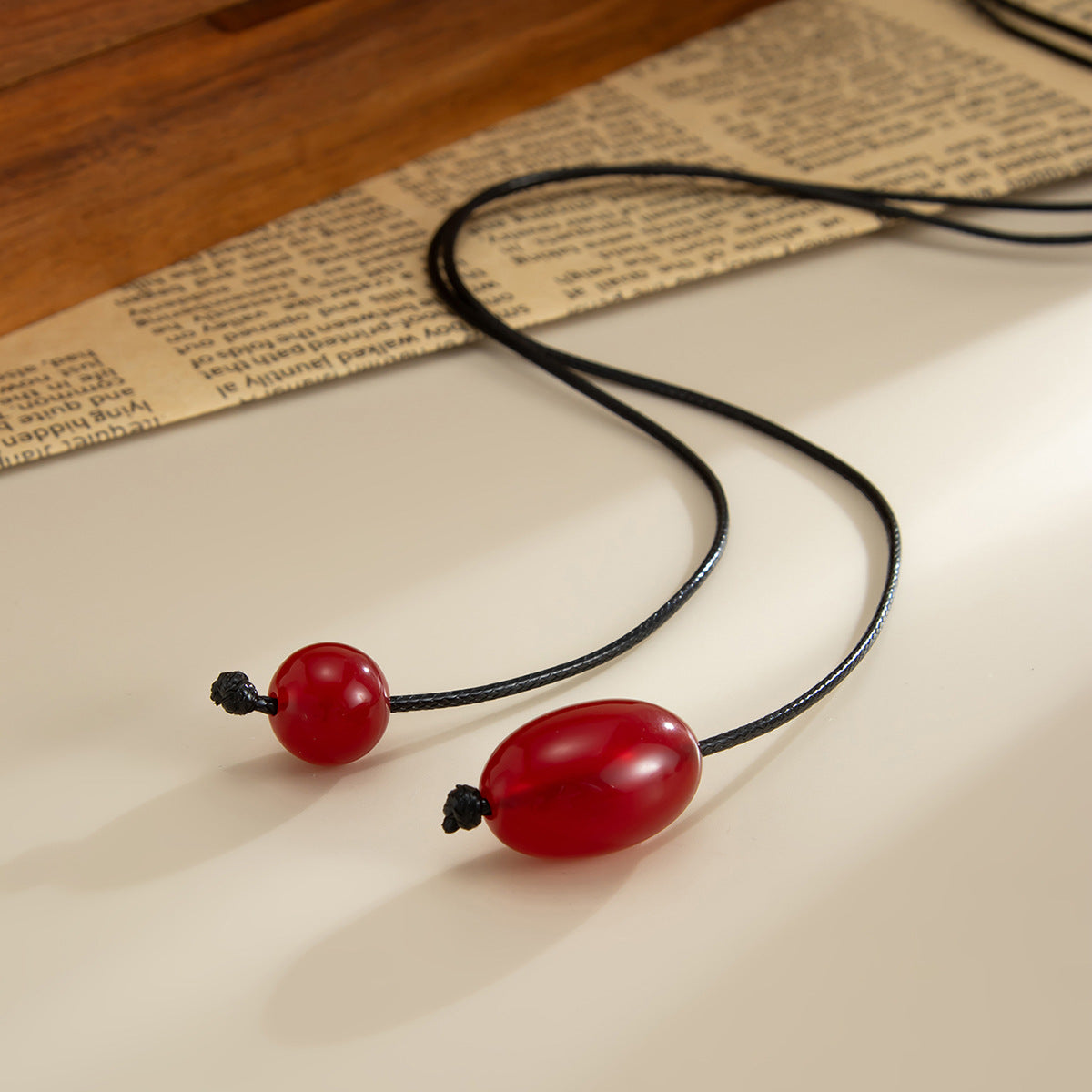 Asymmetrical Round Bead Y-Necklace