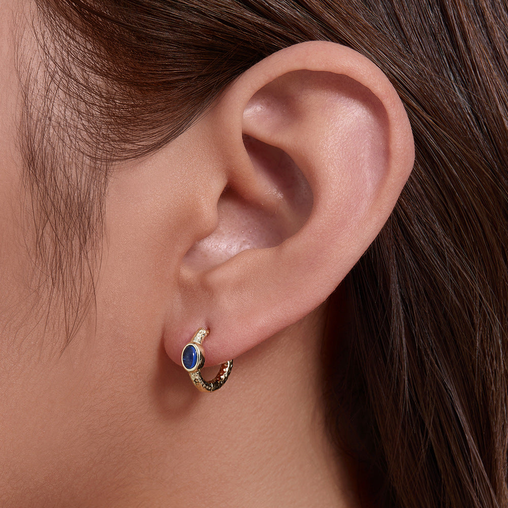 Round Sterling Silver Earrings Zircon Earrings