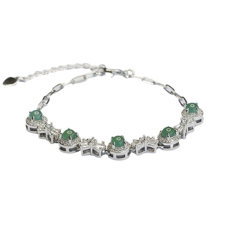Blue Water Jadeite Bow Bracelet