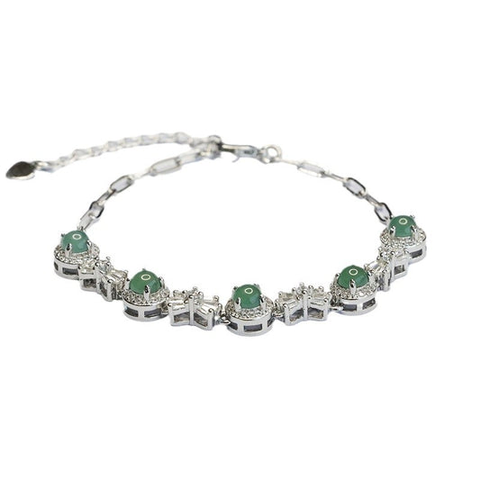 Blue Water Jadeite Bow Bracelet