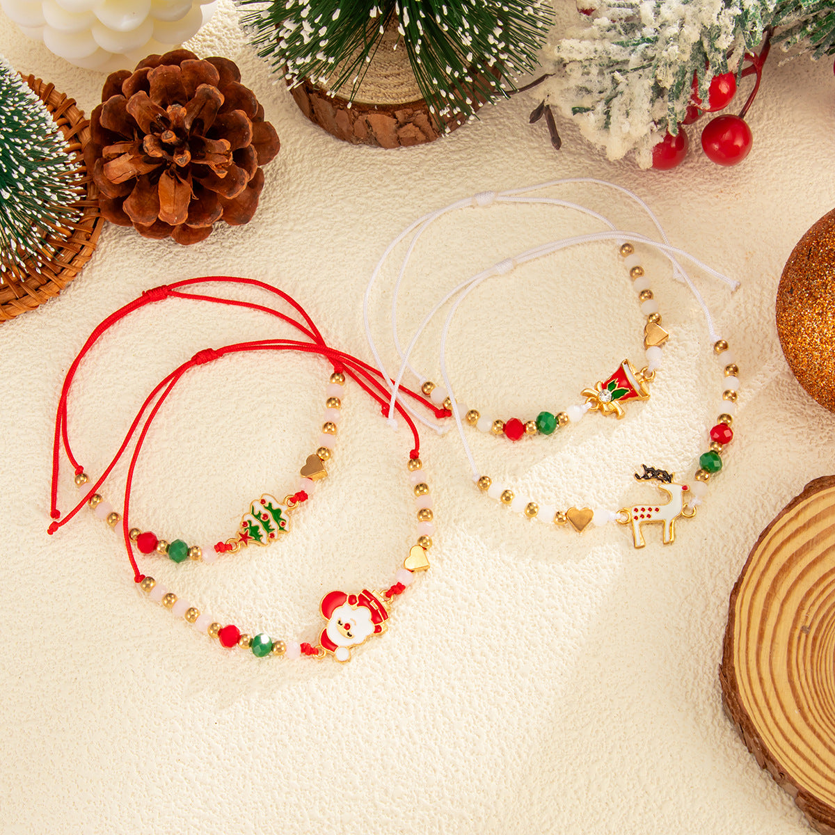 Planderful Beaded Elk Bracelet Adjustable Festive Statement Jewelry For Women Christmas Gift Vienna Verve