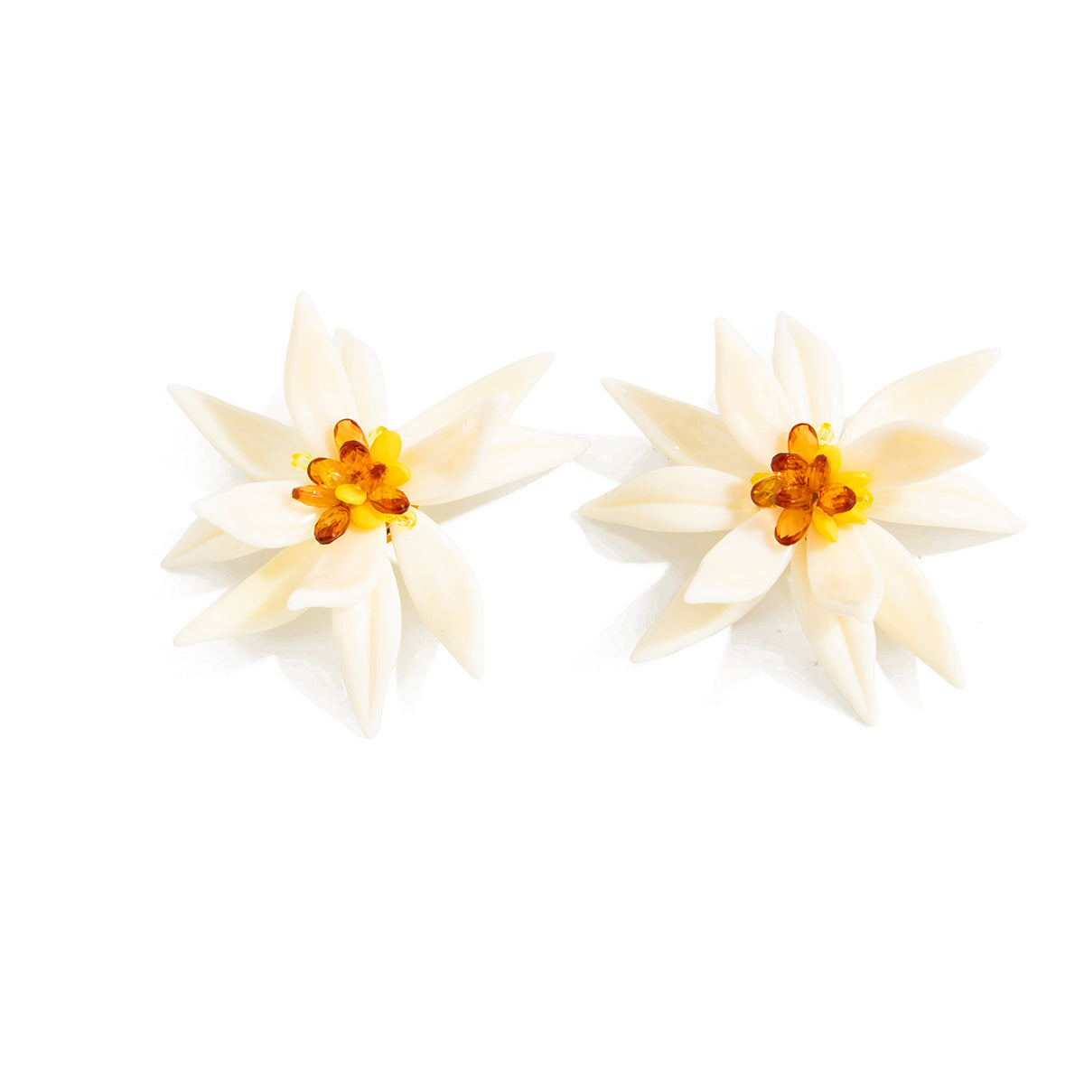 Planderful Vienna Verve Flower Earrings Exaggerated Three Dimensional Large Petal Statement Jewelry for Women