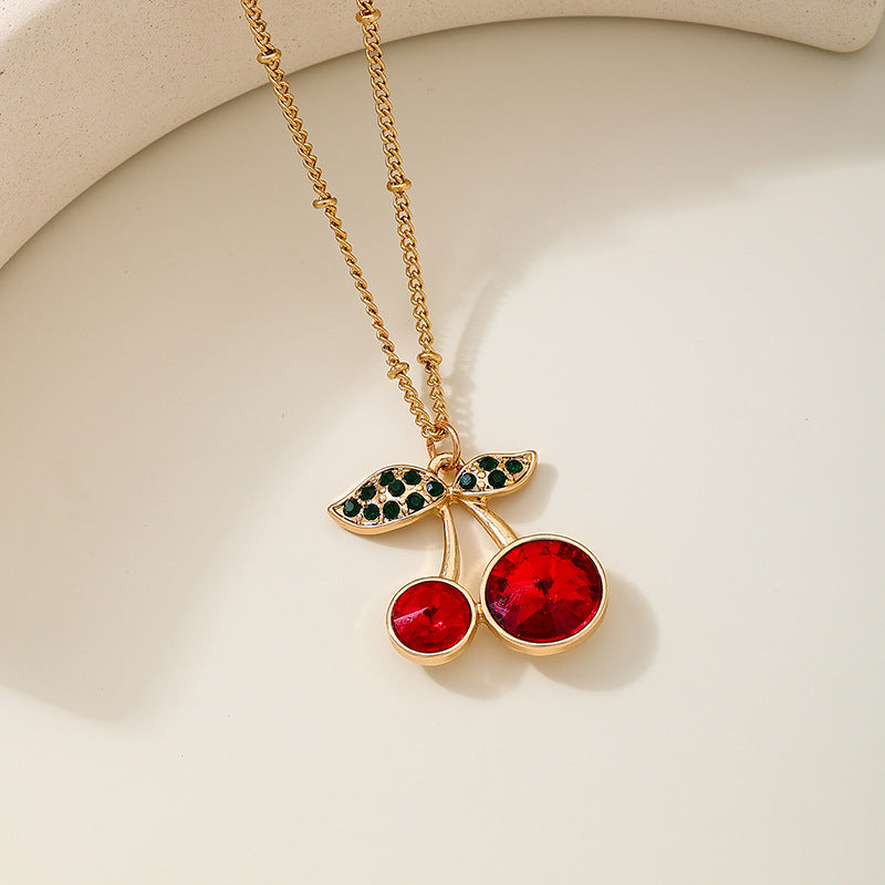 Planderful Vienna Verve Necklace – Cute Metal Cherry Pendant Design