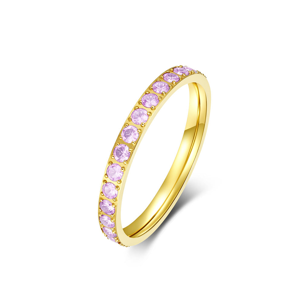 Stainless Steel Zircon Ring