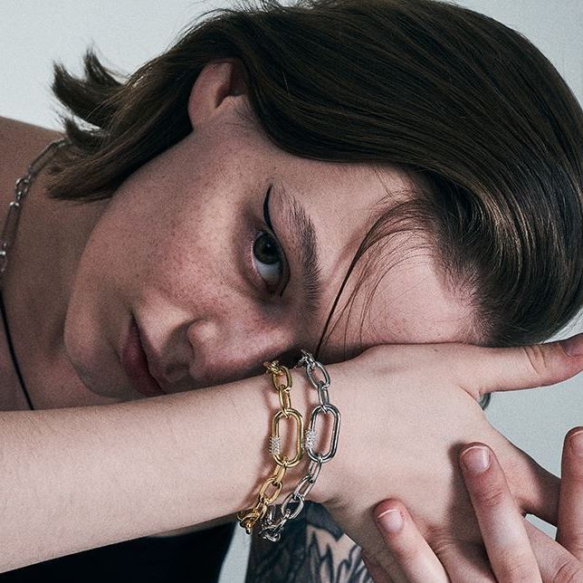 Planderful Jewelry Mountaineering Buckle Stainless Steel Chain Bracelet Set For Stacking