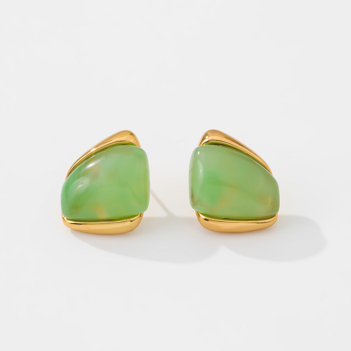 Planderful Vienna Verve Stainless Steel Stud Earrings Geometric Irregular Golden Edge Statement For Women