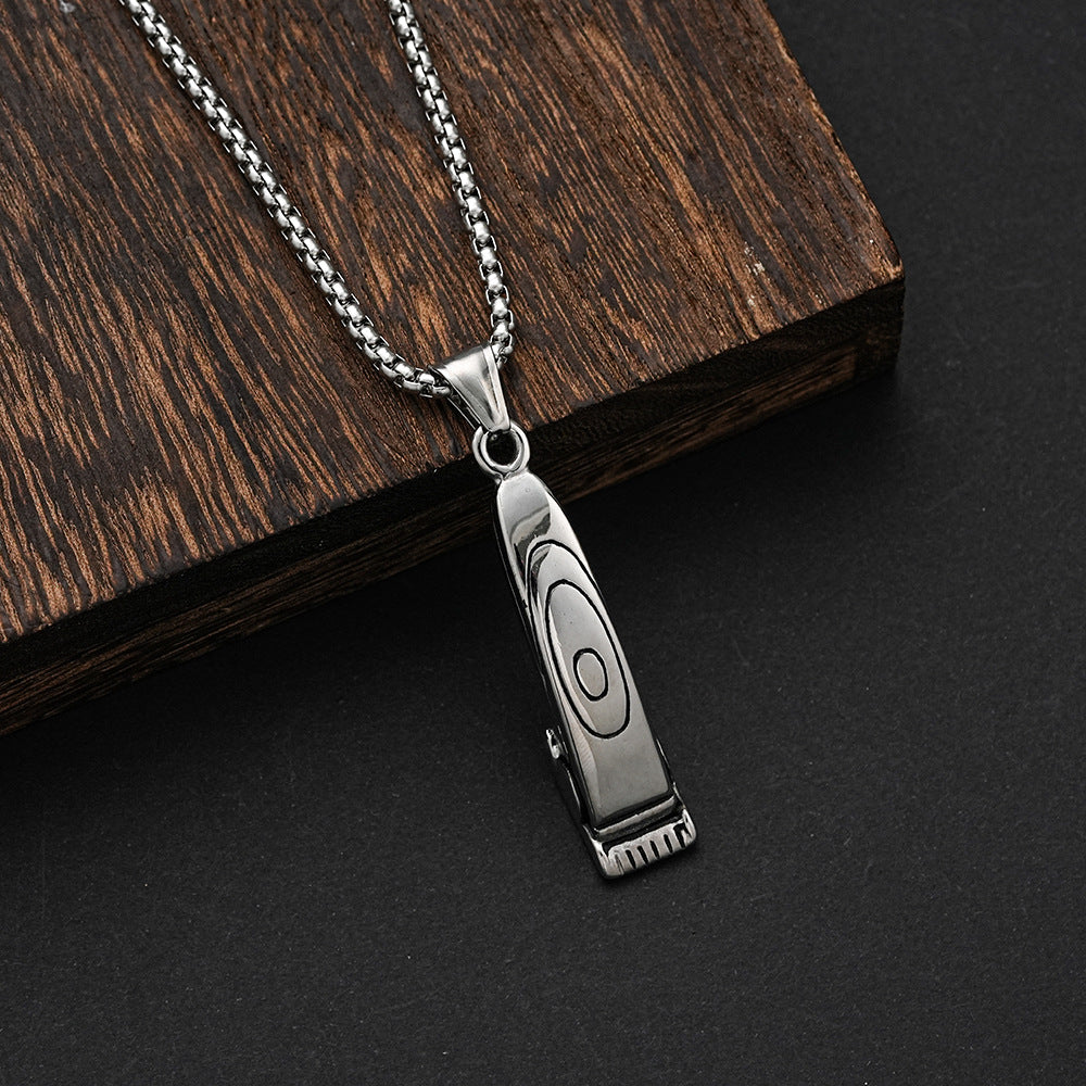 Planderful Razor Pendant Necklace For Hip Hop Fashion Lovers Bold Stainless Steel Jewelry Statement
