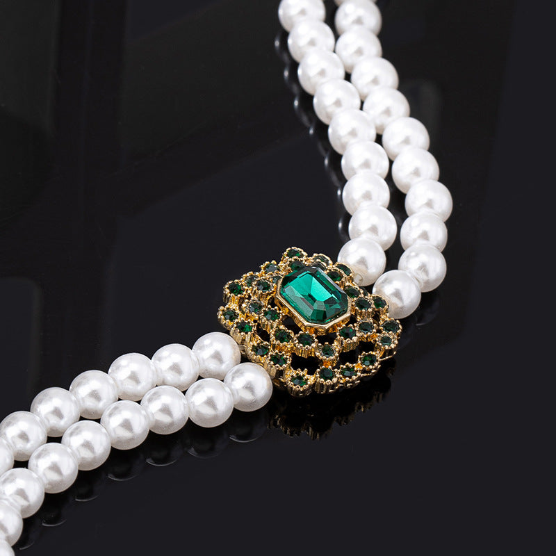 Planderful Vienna Verve Necklace – Elegant Multi-Layer Imitation Pearl Design