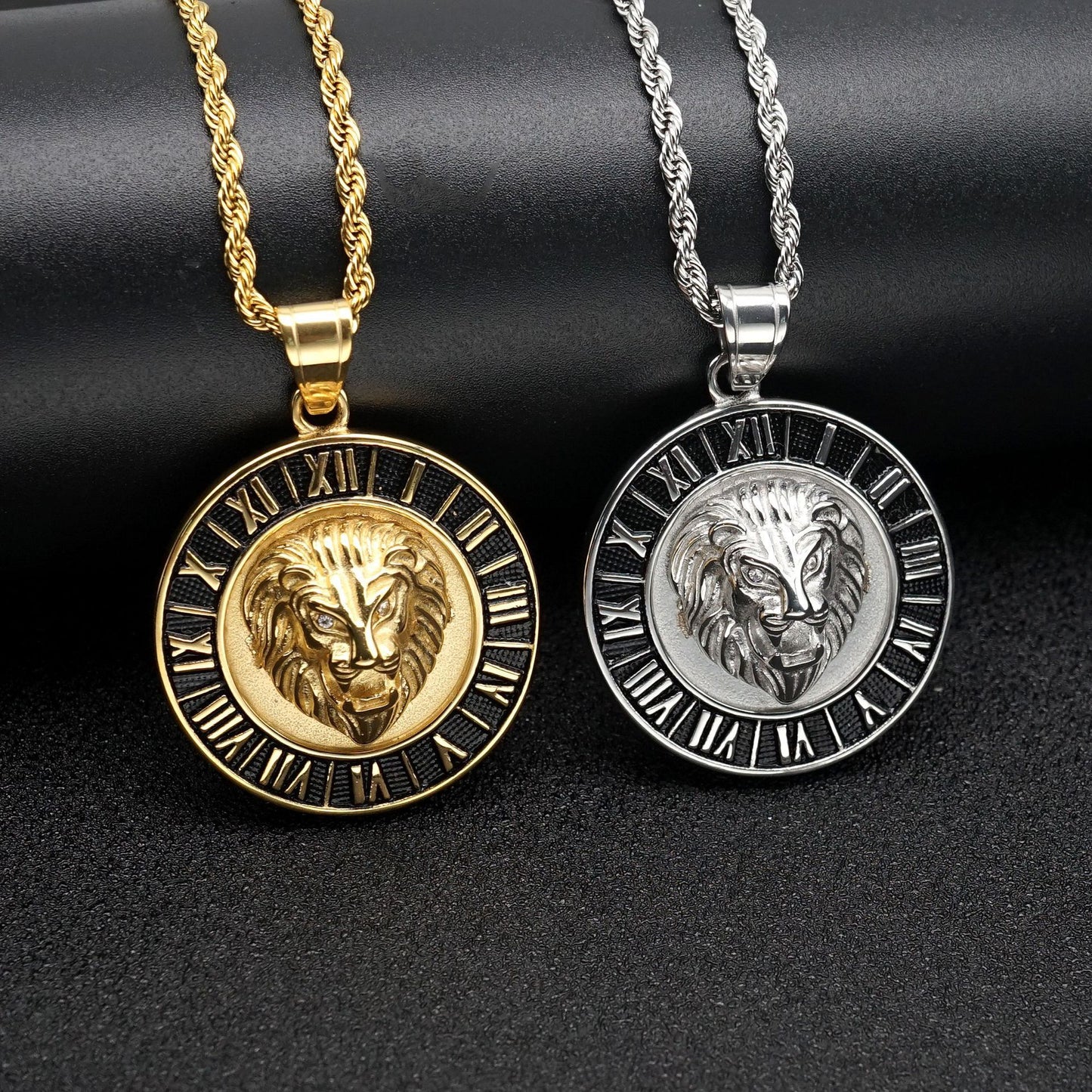 Planderful Titanium Lion Head Pendant Unisex Hip Hop Bold