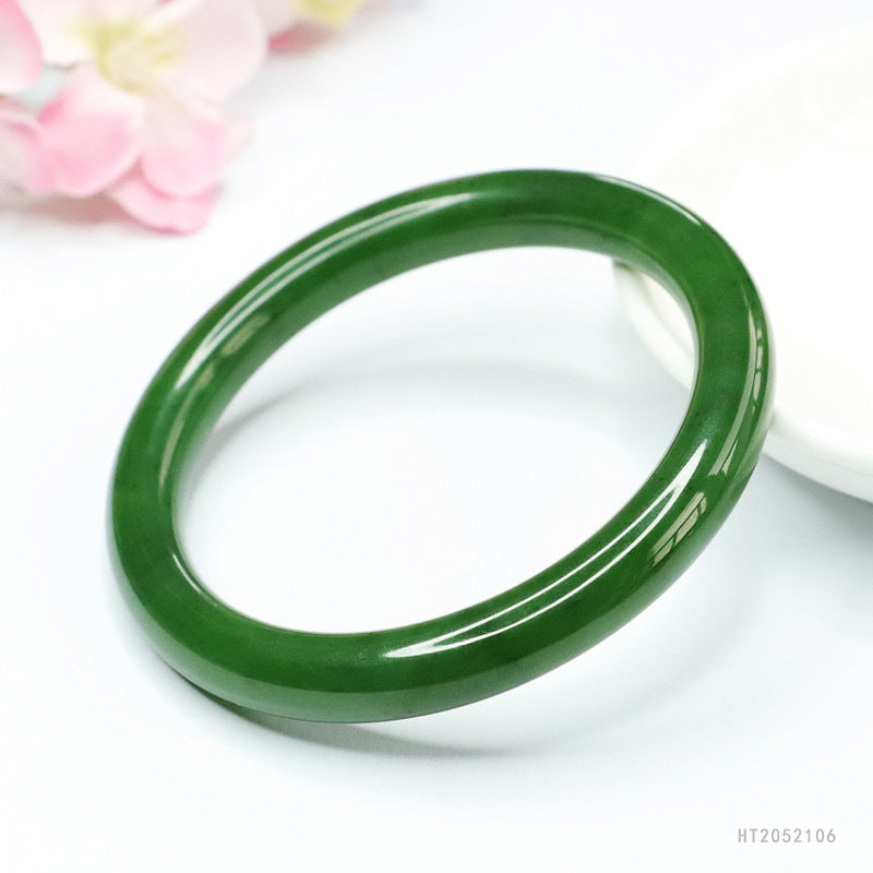 Spinach-Green Jasper Round Bangle