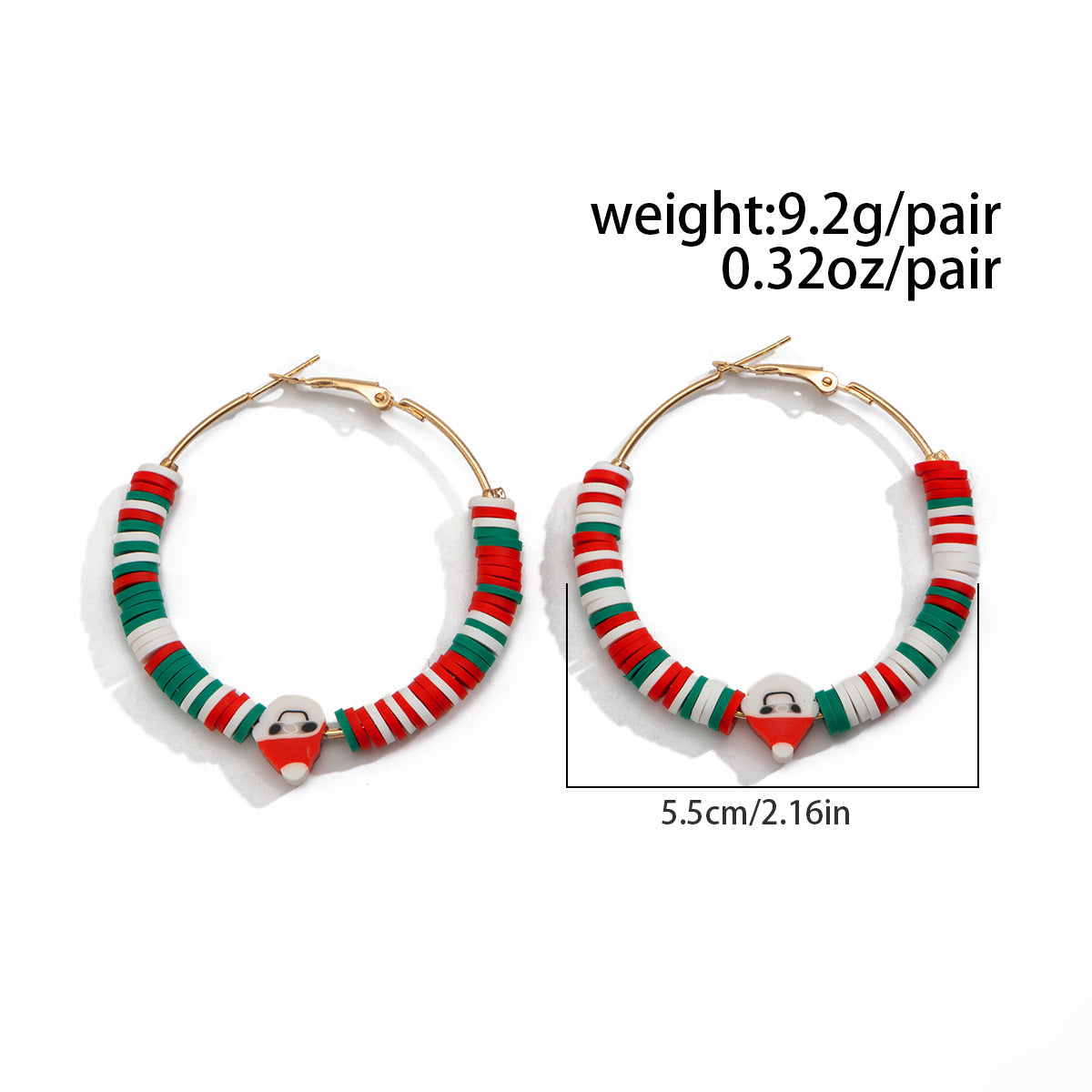 Planderful Christmas Ring Earrings Vienna Verve Santa Pendant For Women Contrasting Color Holiday Jewelry