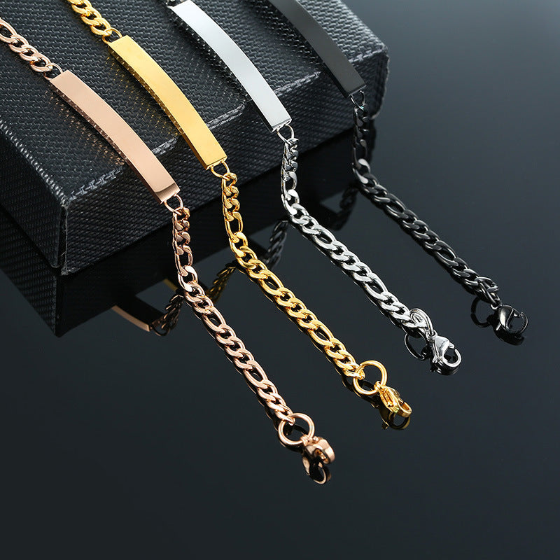 Cross-Border Stainless Steel Curved Bracelet Female Titanium Steel Korean Version Fashion Jewelry