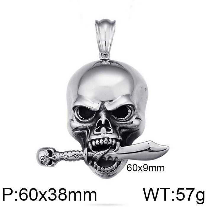 Planderful Skull Pendant Men Mechanical Pirate Necklace