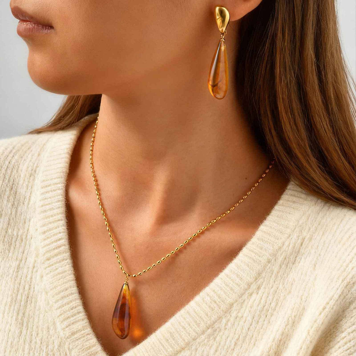 Vintage-Inspired Stainless Steel Jewelry — Necklace or Earrings