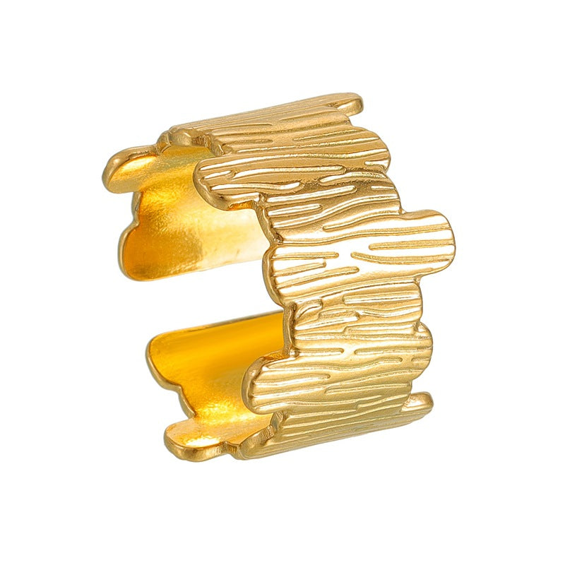 Planderful Everyday Genie Geometric Stainless Steel Ring Adjustable Unisex Large Statement