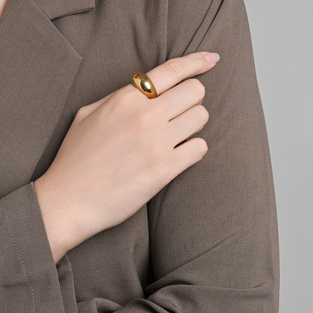 Stainless Steel Ring For Women 18K Gold Plated Personalized Hand Jewelry By Planderful