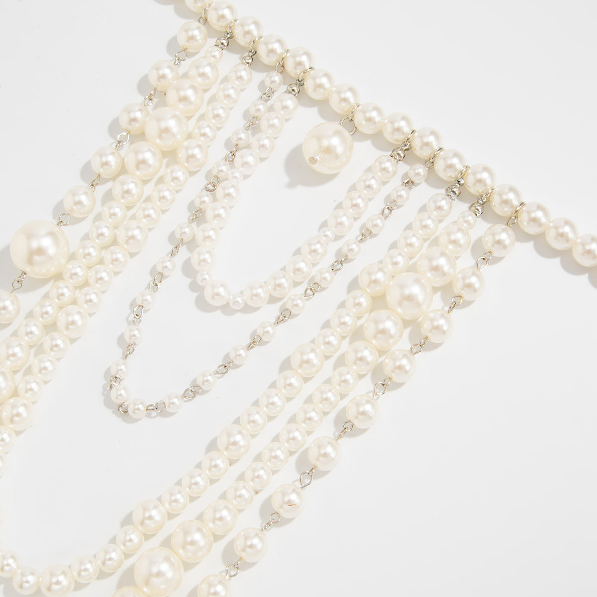 French Baroque Pearl Cross Long Necklace