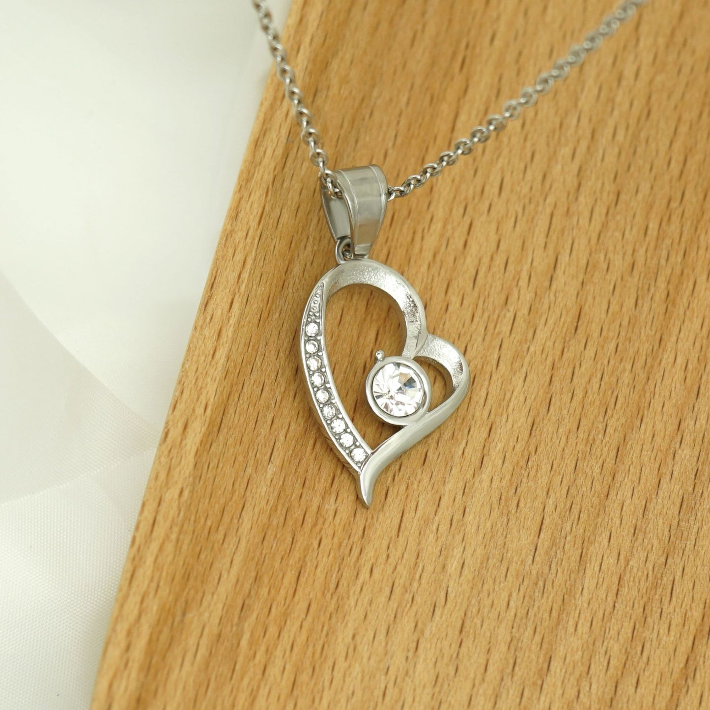 Planderful Heart Shaped Stainless Steel Zircon Pendant Necklace For Women Valentine Gift Ready Timeless Elegance