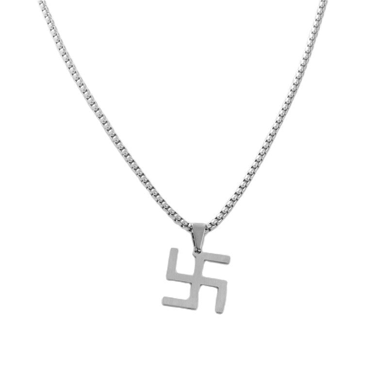 Personalized Retro Titanium Steel Cross Pendant Necklace for Men - Trendy Hollow Design