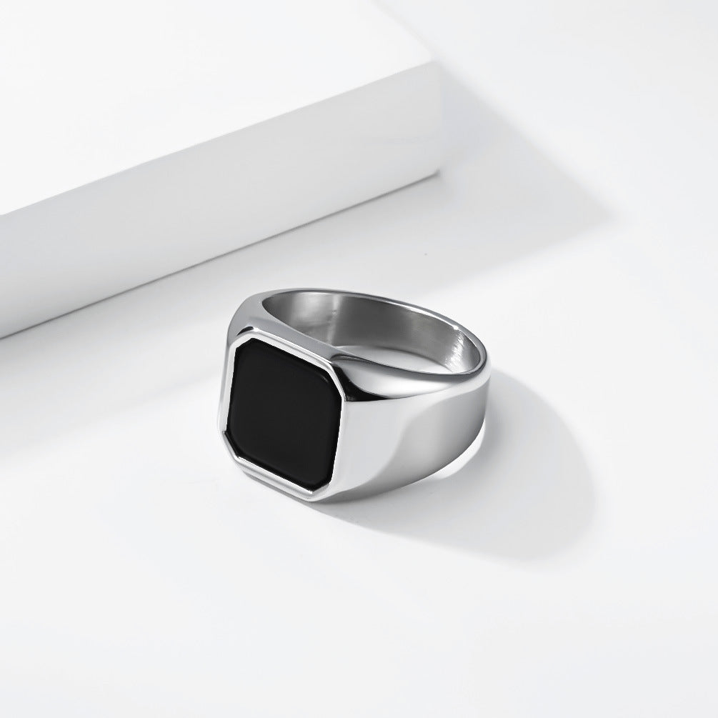 Unisex Titanium Steel Gemstone Ring By Planderful Everyday Genie For Fashion Forward Adults