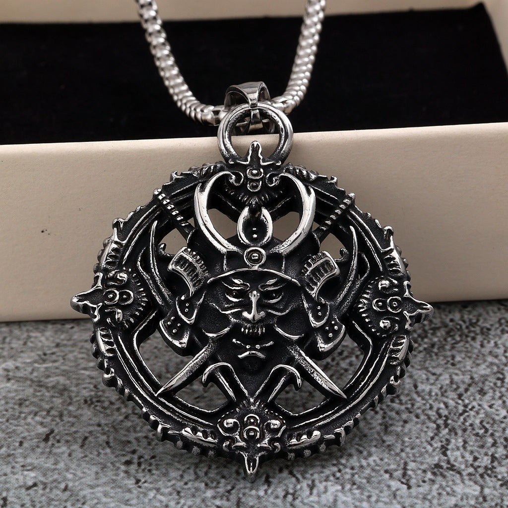 Vintage Japanese Stainless Steel Men's Pendant Necklace