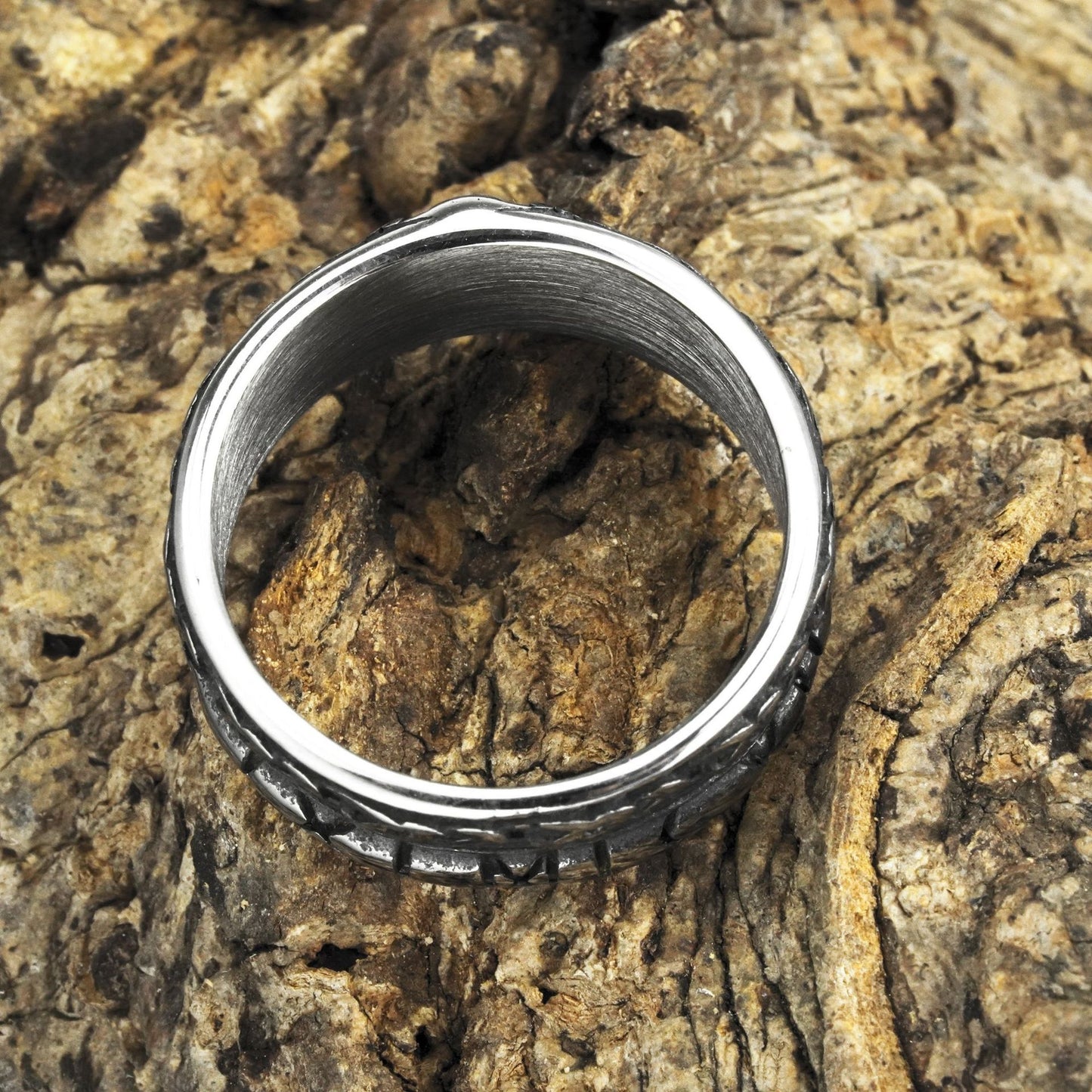European and American Jewelry Wholesale Men's Titanium Steel Viking Rune Ring