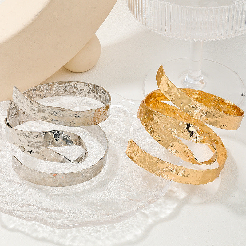 Irregular Elegance: Handcrafted High-End Metal Bracelet for Women