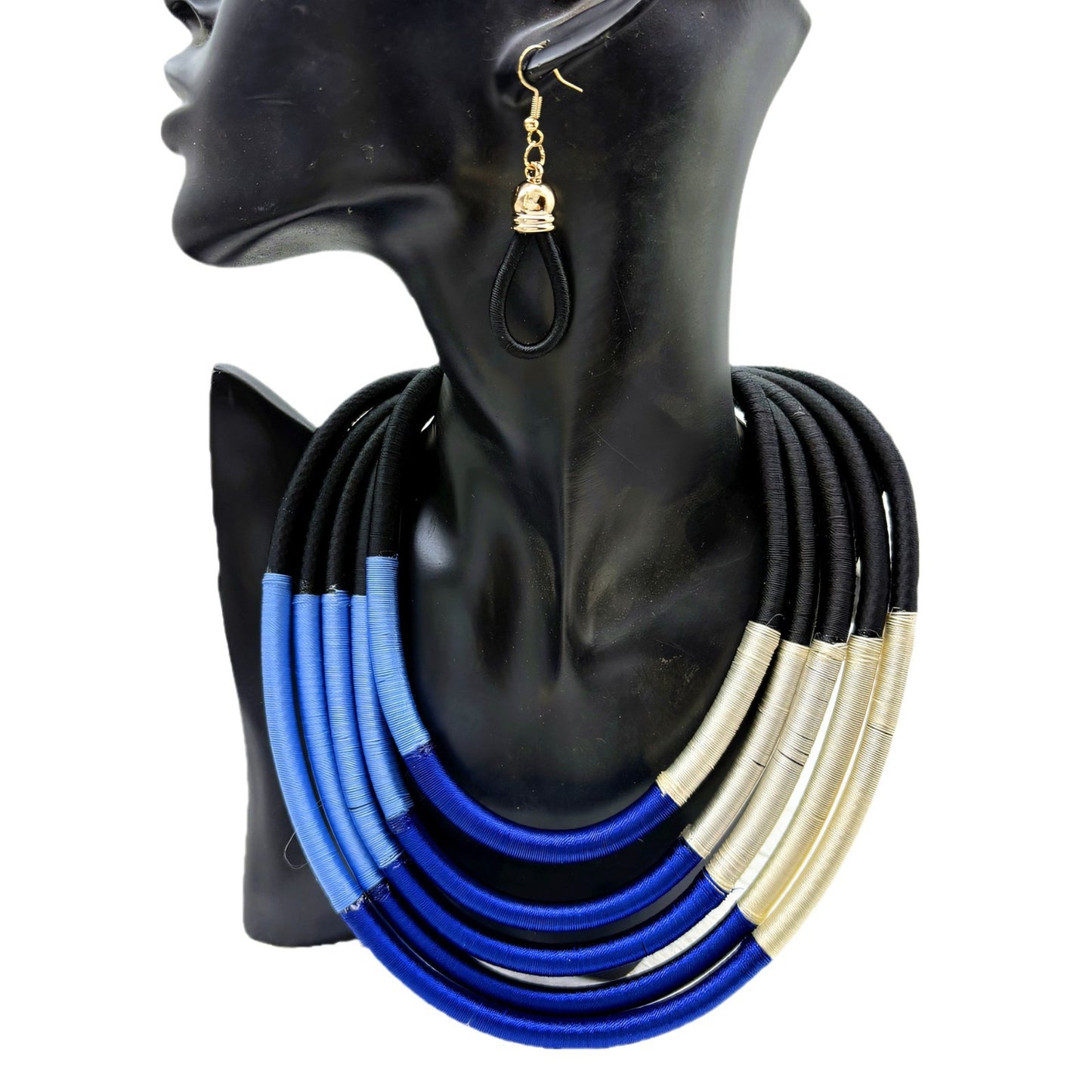 Planderful Savanna Rhythms Necklace and Earrings Set – Fashionable Multi-Layer Design