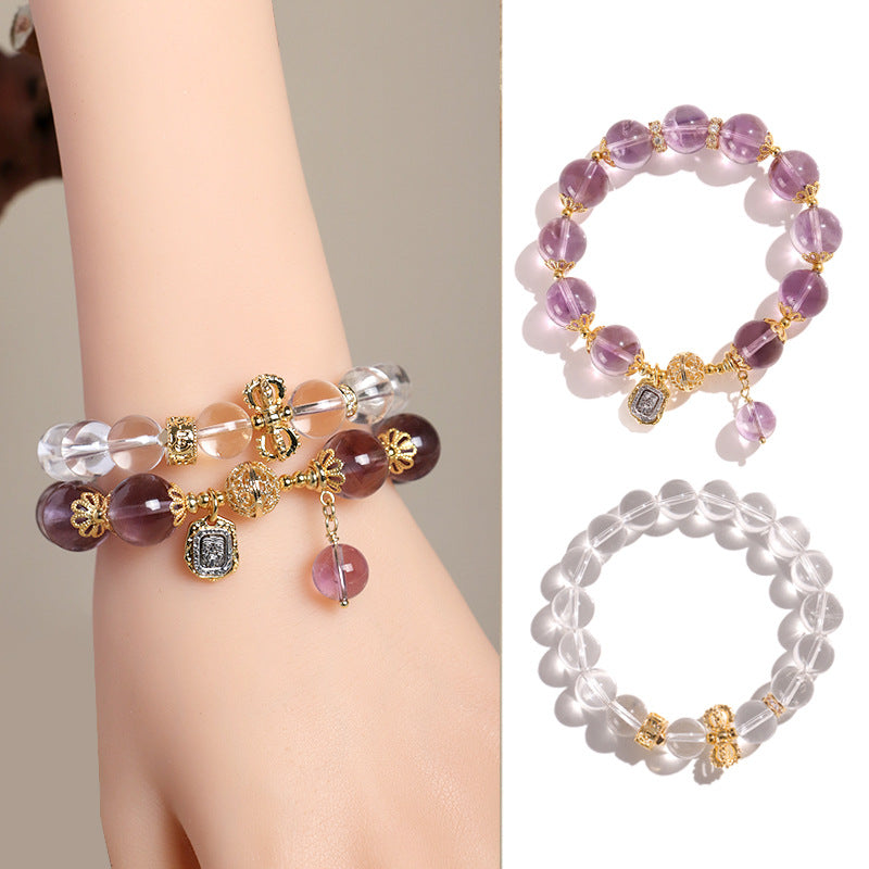 Planderful Fortune's Favor Bracelet – Elegant Amethyst and Crystal Design